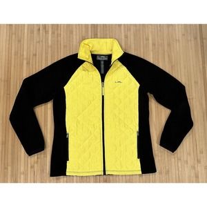 LAUREN Ralph Lauren LRL Yellow & Black Full Zip Quilted/Fleece Jacket M Active